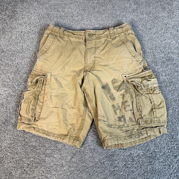 American Eagle Outfitters Other - VTG American Eagle Outfitters Shorts Mens 32 Beige Cargo Canvas 11 In Pockets
